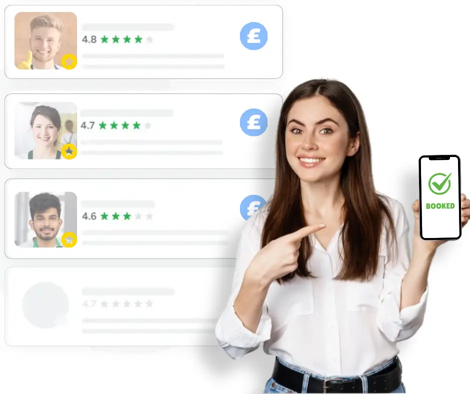 cleaning comparison platform, women booked cleaning service online