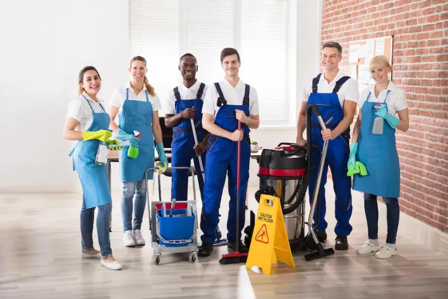 professional cleaning company team members